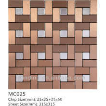 MC025 ACP self-adhesive Stainless steel Metal Mosaic